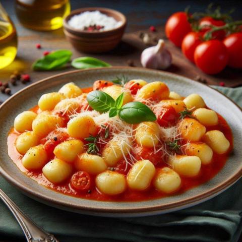 Gnocchis à la sauce tomate et au fromage