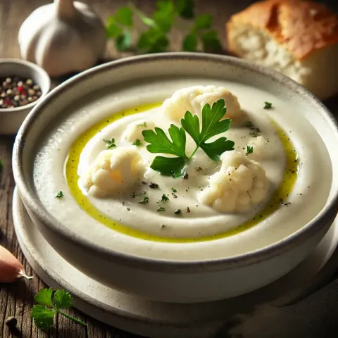 Creamy Cauliflower Soup with Garlic