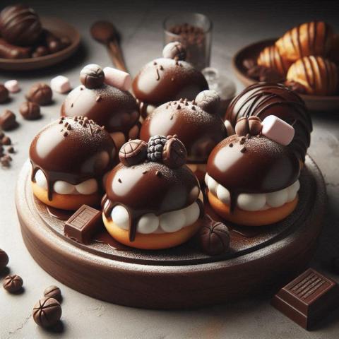Bocaditos de merengue cubiertos de chocolate