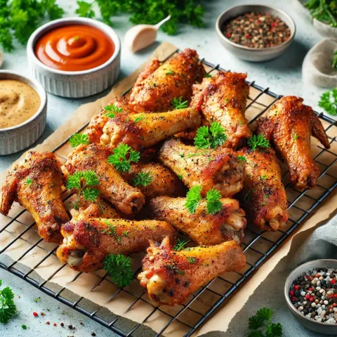 Ailes de poulet croustillantes cuites au four – Sans excès d’huile