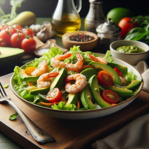 Avocadosalat mit Garnelen