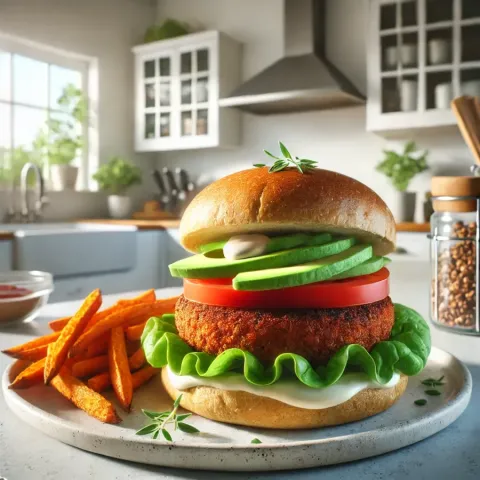Veganski burger s slastnim fižolovim polpetom – Zdrava alternativa