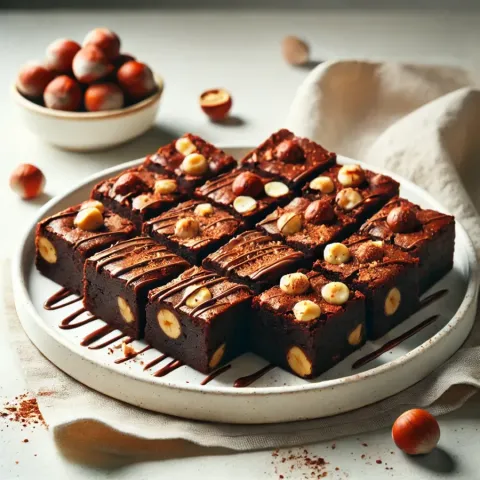 Brownies mit Haselnüssen und dunkler Schokolade
