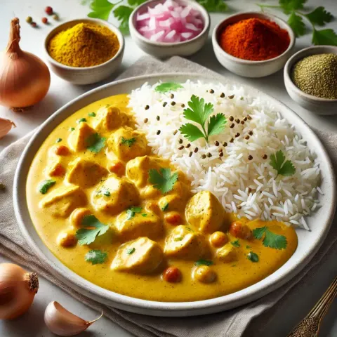 Kremasti piščančji curry z rižem – Popolna kombinacija okusov