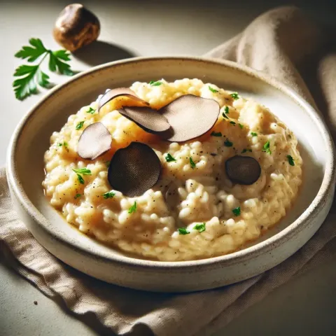 Risotto mit Pilzen und Trüffeln - Erdige Aromen von Pilzen und Trüffeln für ein angenehmes Abendessen