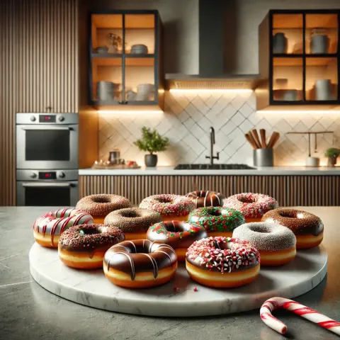 Rezept für amerikanische Weihnachtsdonuts mit Schokoladengeschmack