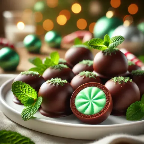Hausgemachte Weihnachtsbonbons mit Minzgeschmack