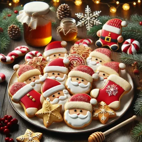 Santa Claus cookies with honey and cinnamon flavor