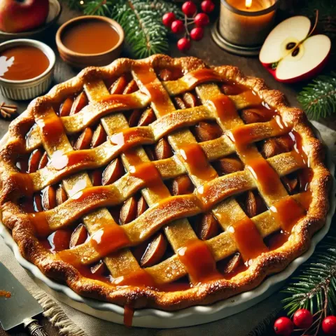 Receta de pastel de Navidad con manzanas y caramelo