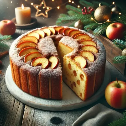 Pastel navideño con sabor a canela y manzana