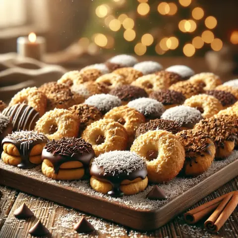 Galletas navideñas con coco y chocolate