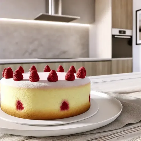 Light Yogurt Cake with Fresh Raspberries