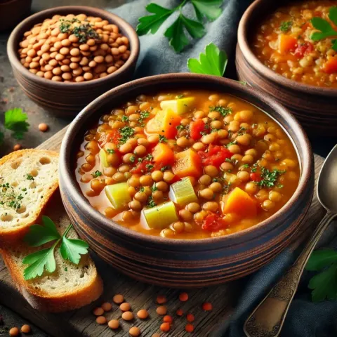 Festliche Linsensuppe für kalte Tage