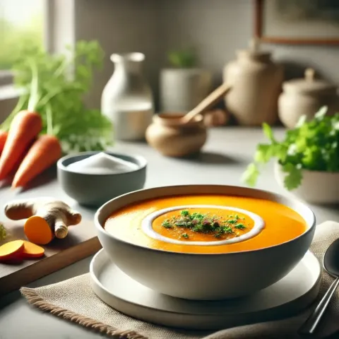 Sopa Cremosa de Zanahoria y Jengibre