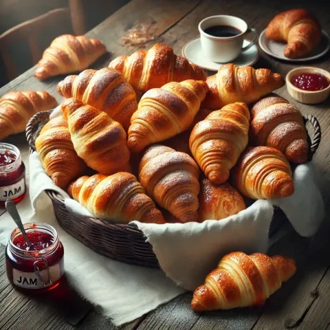 Croissants con mermelada