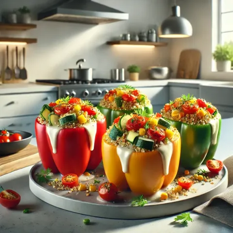 Gefüllte Paprika mit Quinoa und Gemüse