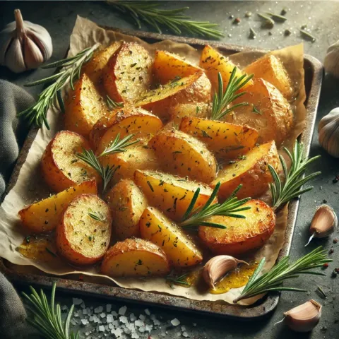 Patatas al horno con romero y ajo - Guarnición crujiente