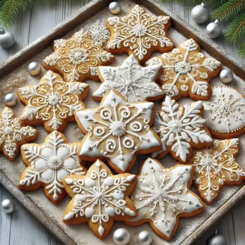Rezept für Weihnachtsplätzchen mit Schneeflocken