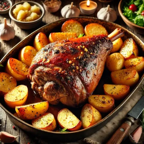Cordero Asado con Romero y Ajo: Un Clásico de la Cocina Mediterránea