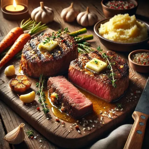 Perfectly cooked steak