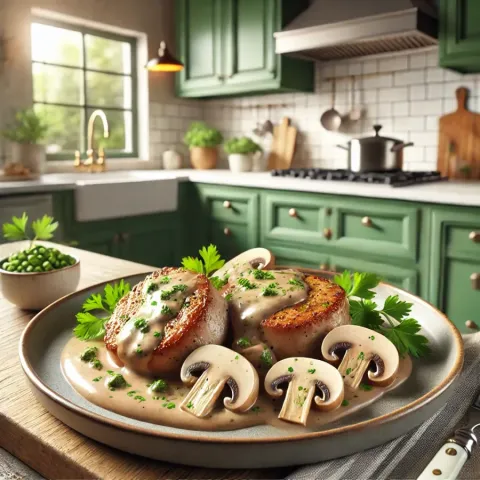 Filetes de cerdo con salsa de champiñones – Una combinación exquisita que deleita todos los sentidos