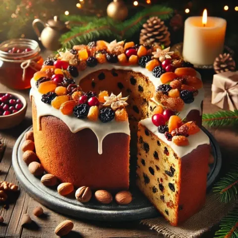 Gâteau de Noël au goût de noix et de miel