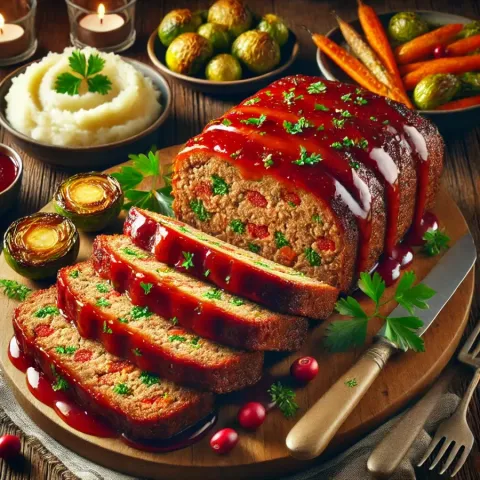 Pain de viande maison avec une touche festive