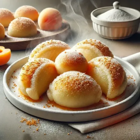 Albóndigas de albaricoque hechas con masa de patata
