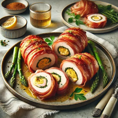 S pršutom polnjene piščančje prsi s parmezanom