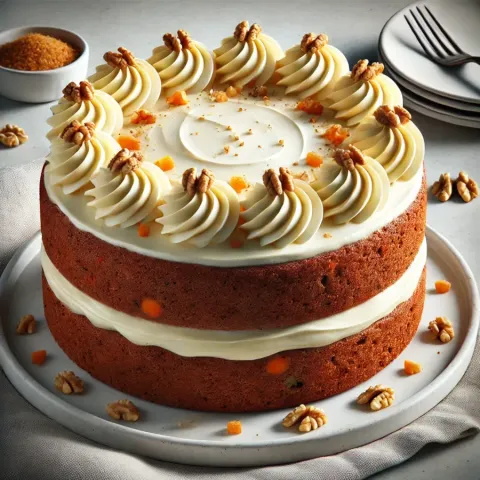 Gâteau moelleux aux carottes avec glaçage à l'ananas et au fromage à la crème