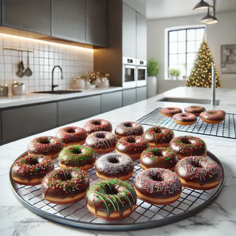 Rezept für Weihnachtsdonuts mit Schokoladengeschmack