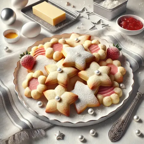 Biscuits du Nouvel An à la vanille et à la fraise