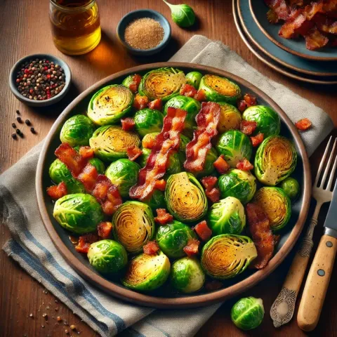 Easy Roasted Brussels Sprouts with Bacon