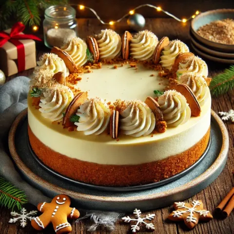 Festlicher Käsekuchen mit Lebkuchenkruste