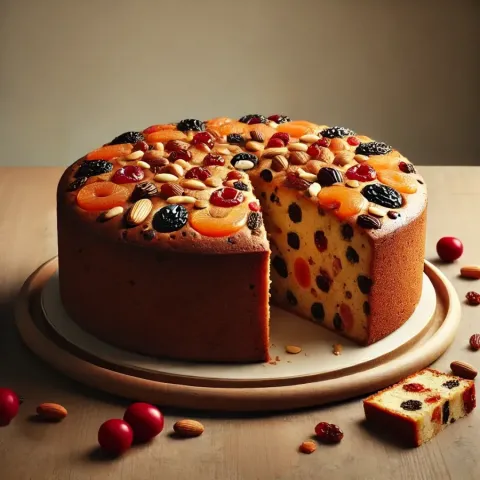 Rezept für eine festliche Torte mit Früchten und Rum