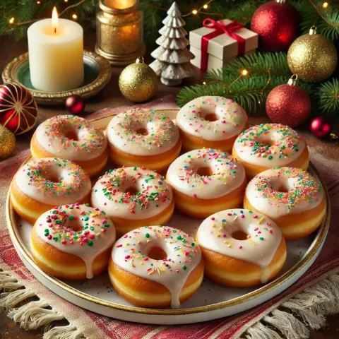 Wie backt man festliche Weihnachtsdonuts mit Vanille?