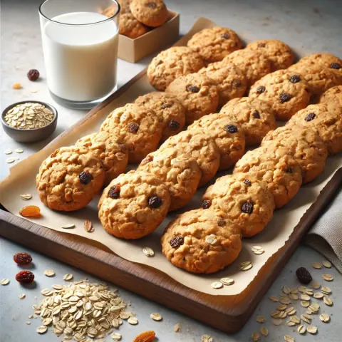 Biscuits à l'avoine et aux raisins secs, moelleux et fondants