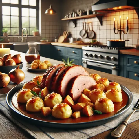 Bavarian Pork Roast with Dumplings