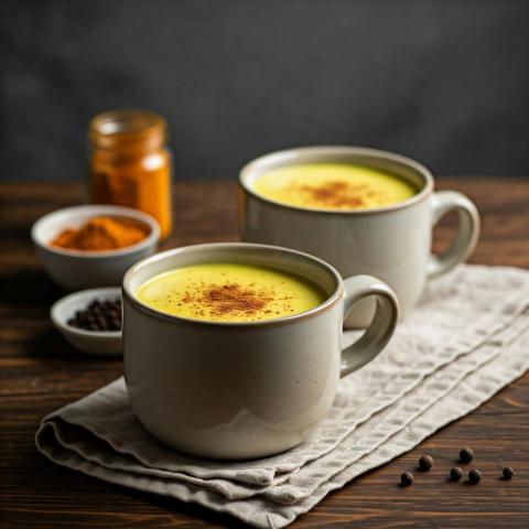 Autentiskt Recept på Gyllene Mjölk med Gurkmeja och Svartpeppar