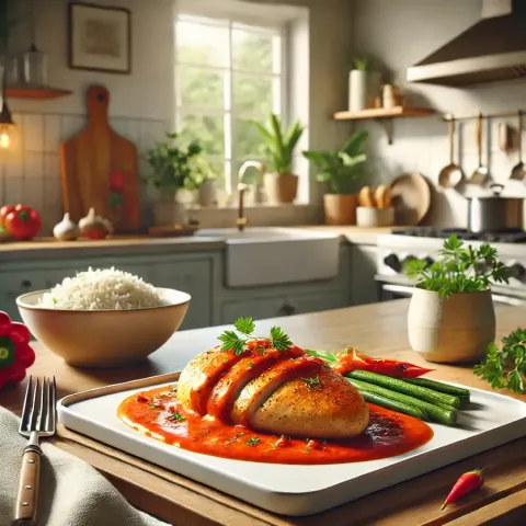 Pechuga de Pollo con Salsa de Pimentón