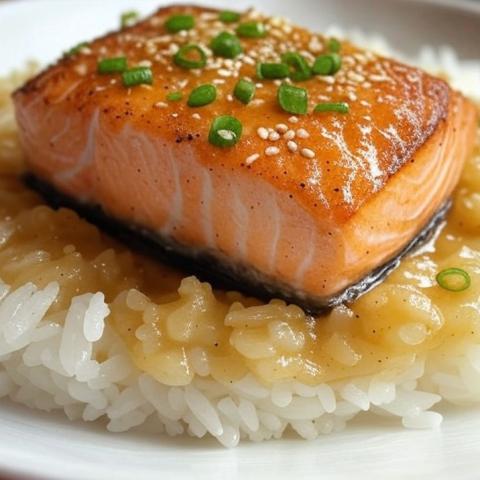 Losos s Česnekovým Máslem ve Stylu Japonské Steakové Restaurace