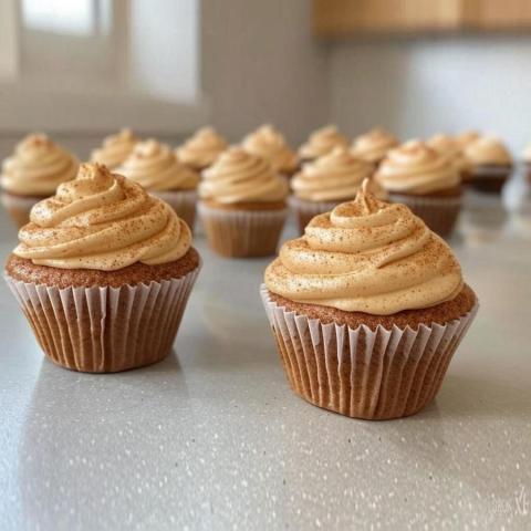 Jednoduché kořeněné chai cupcakes se skořicovou polevou