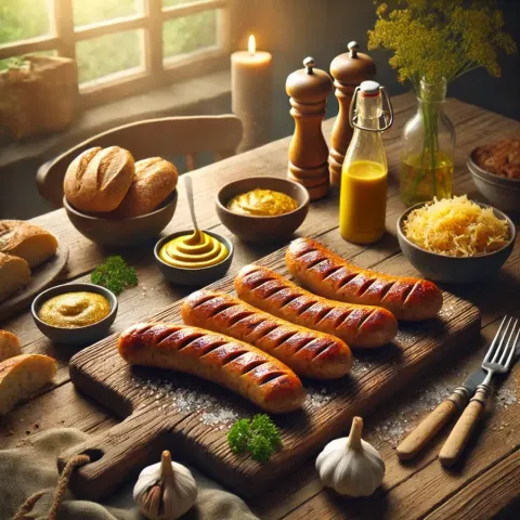 Real Thuringian grilled bratwurst