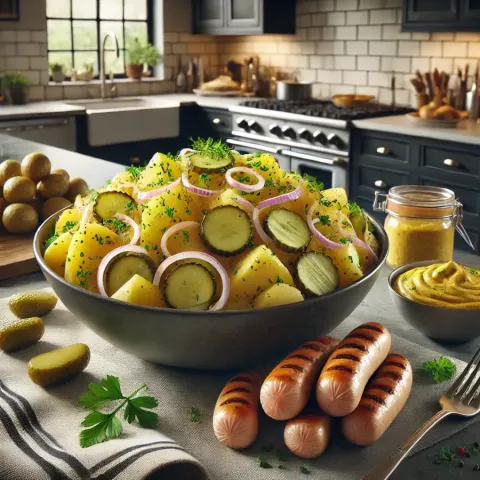 Sächsischer Kartoffelsalat mit Würstchen