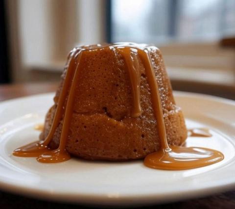 Warmer Sticky Toffee Pudding mit Karamellsauce