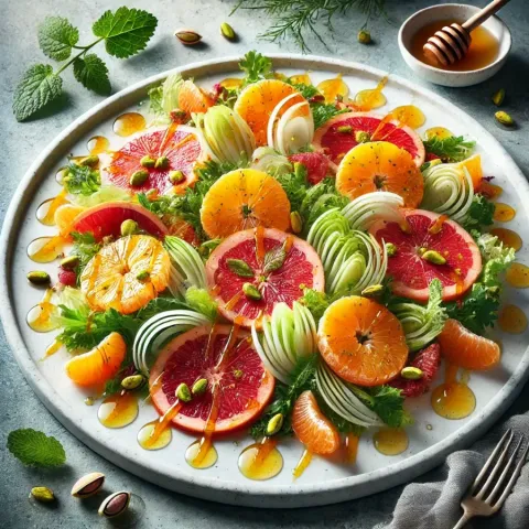 Zimska solata iz citrusov z medom
