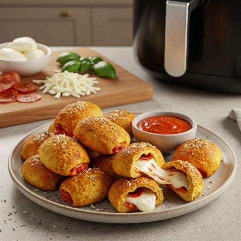 Rezept für Pizzarollen aus der Heißluftfritteuse: Schneller und Einfacher Snack