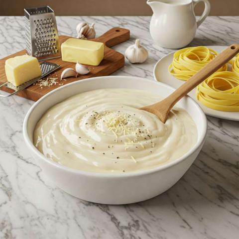 Preprost domač recept za Alfredo omako