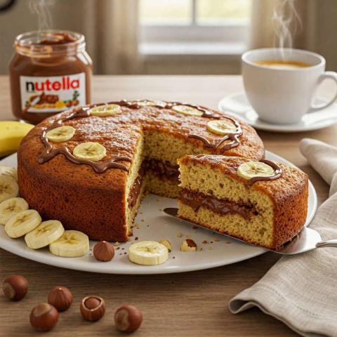 Délicieux gâteau à la banane avec Nutella – Une douceur irrésistible