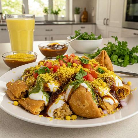 Receta de Samosa Chaat – Auténtica Comida Callejera India